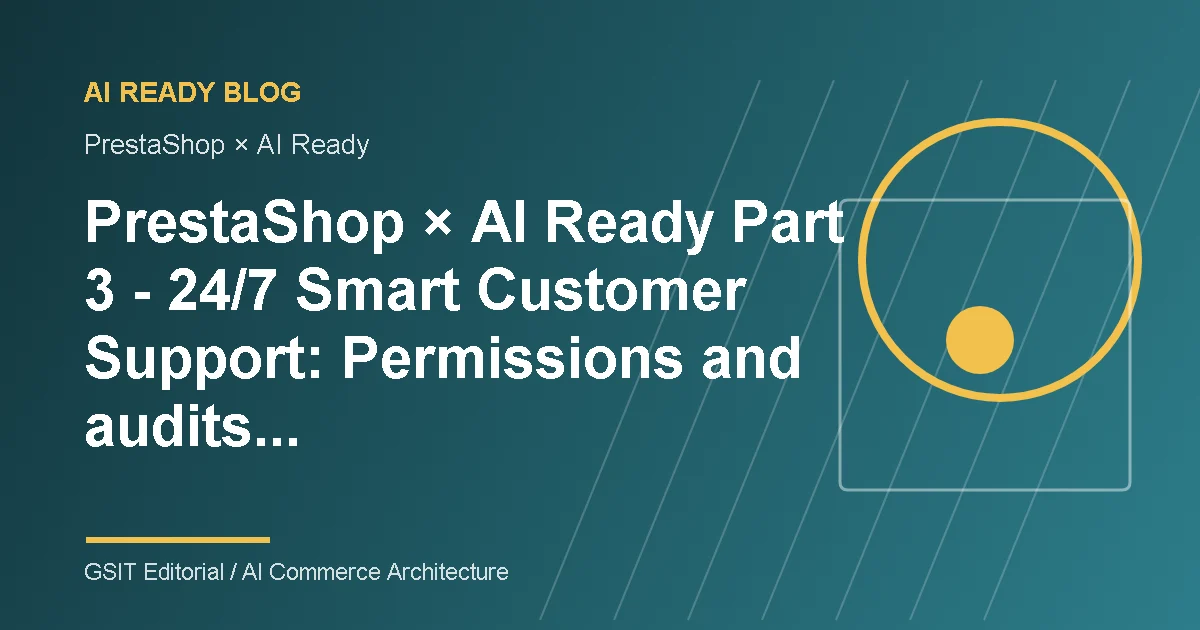 PrestaShop × AI Ready 3 Assistenza clienti intelligente 24 ore su 24, 7 giorni su 7: diagramma schematico della gestione dei contenuti e-commerce AI Ready e integrazione del sistema di autorizzazioni e controlli che devono essere eseguiti quando si integrano i moduli del assistenza clienti